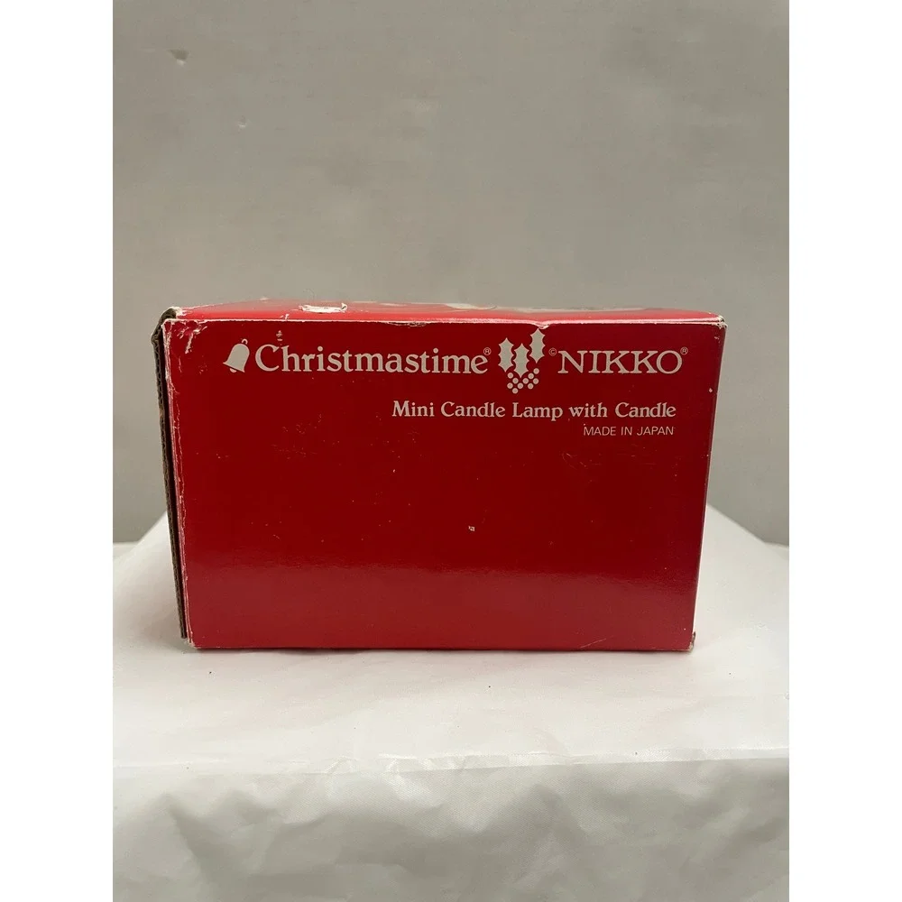 Nikko Christmastime Mini Candle Lamp Cerami Christmas Tree Hurricane Globe Japan